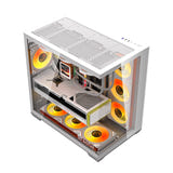 darkFlash - Boîtier PC C280 E-ATX panoramique + 7 ventilateurs (blanc) (vue 2)
