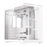 darkFlash - Boîtier PC C280 E-ATX panoramique (blanc, sans ventilateurs) : vue ensemble