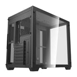 darkFlash - Boîtier PC C285 double vitrage (noir, sans ventilateurs) : arrière