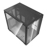 darkFlash - Boîtier PC C285 double vitrage (noir, sans ventilateurs) : détail