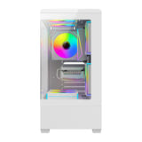 darkFlash - Boîtier PC C365 mini tour panoramique + 5 ventilateurs (blanc) : détail