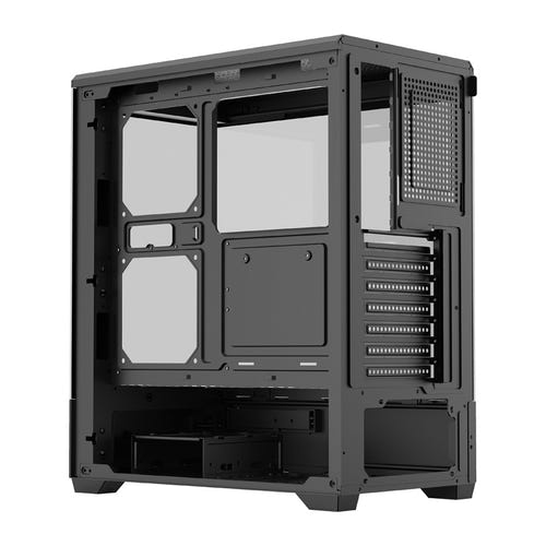darkFlash - Boîtier PC C365 mini tour panoramique (noir, sans ventilateurs) : panoramique