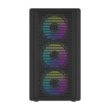 darkFlash - Boîtier PC DB460M façade mesh (noir, sans ventilateurs) : connectique