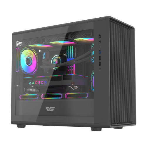 darkFlash - Boîtier PC DB460M façade mesh (noir, sans ventilateurs)