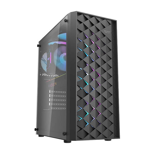 darkFlash - Boîtier PC DK351 + 4 ventilateurs ARGB CL6 (noir) : vue ensemble