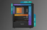 darkFlash - Boîtier PC DK352 Plus E-ATX + 4 ventilateurs ARGB (noir) - visuel 2