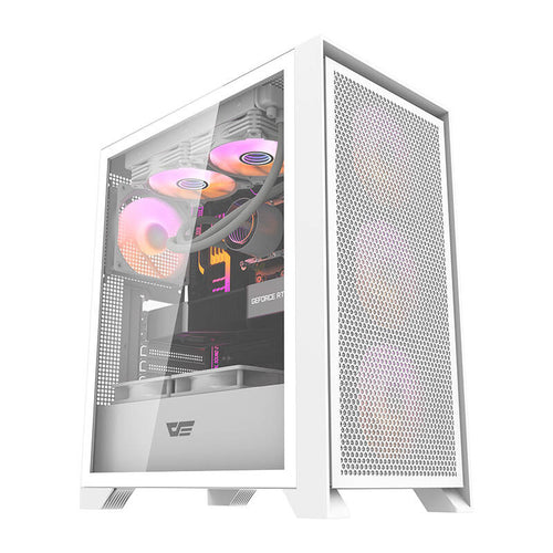 darkFlash - Boîtier PC DRX70 MESH + 4 ventilateurs RGB (blanc) : vue ensemble