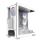 darkFlash - Boîtier PC DS900 panoramique blanc + 7 ventilateurs ARGB : connectique