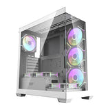 darkFlash - Boîtier PC DS900 panoramique blanc + 7 ventilateurs ARGB : vue ensemble