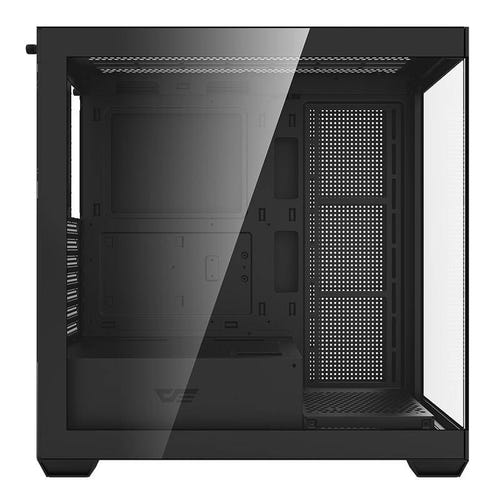darkFlash - Boîtier PC DS900 panoramique double verre (noir, sans ventilateurs) : panoramique