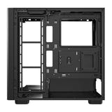 darkFlash - Boîtier PC DS900G verre incurvé panoramique (noir, sans ventilateurs) : connectique