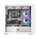 darkFlash - Boîtier PC DS900WD façade bois (blanc, sans ventilateurs) : profil