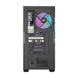 darkFlash - Boîtier PC DS900WD façade bois + 4 ventilateurs ARGB (noir) : détail