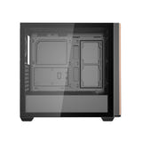darkFlash - Boîtier PC DS900WS ATX (noir, sans ventilateurs) : façade