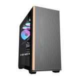 darkFlash - Boîtier PC DS900WS façade bois et métal + 4 ventilateurs ARGB (noir)