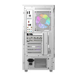 darkFlash - Boîtier PC DS950 panoramique 270 degrés (blanc, sans ventilateurs) : connectique