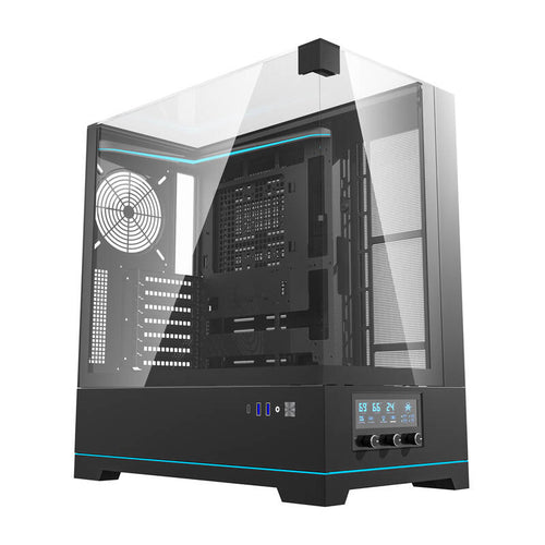 darkFlash - Boîtier PC DY450 grande tour (noir, sans ventilateurs) : vue ensemble