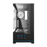 darkFlash - Boîtier PC DY451 grande tour 10 ventilateurs (noir, sans ventilateurs) : façade