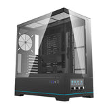 darkFlash - Boîtier PC DY451 grande tour 10 ventilateurs (noir, sans ventilateurs) : vue ensemble