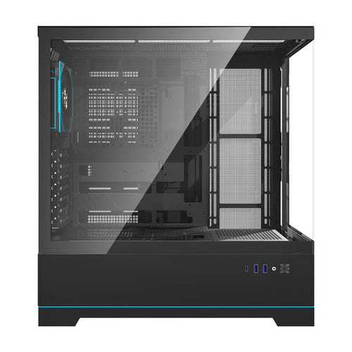 darkFlash - Boîtier PC DY451 PRO écran de températures + 1 ventilateur ARGB (noir)