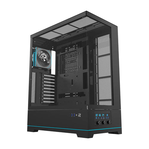 darkFlash - Boîtier PC DY451L PRO grande tour écran de températures (noir) : vue ensemble