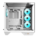 darkFlash - Boîtier PC DY470 back-connect double watercooling 360 (blanc) : panoramique