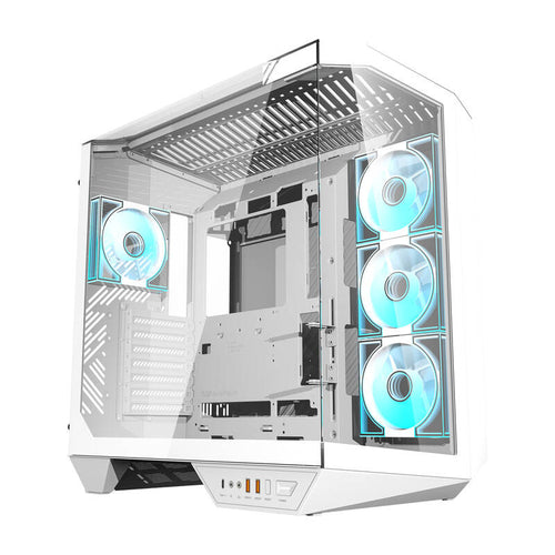 darkFlash - Boîtier PC DY470 back-connect double watercooling 360 (blanc) : vue ensemble