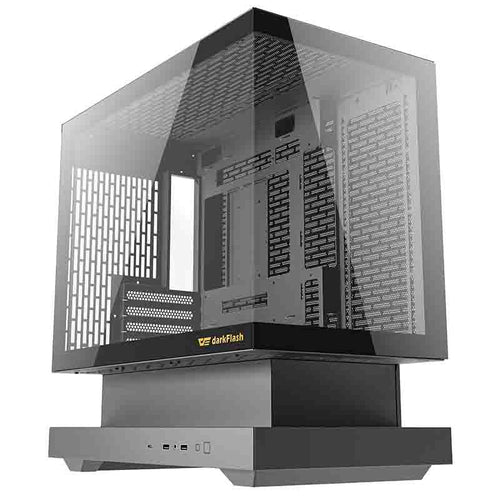darkFlash - Boîtier PC F1 + 6 ventilateurs ARGB (noir) : vue ensemble