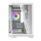 darkFlash - Boîtier PC FT350 mini tour + 5 ventilateurs ARGB (blanc) : dessus