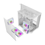 darkFlash - Boîtier PC FT350 mini tour + 5 ventilateurs ARGB (blanc) : détail