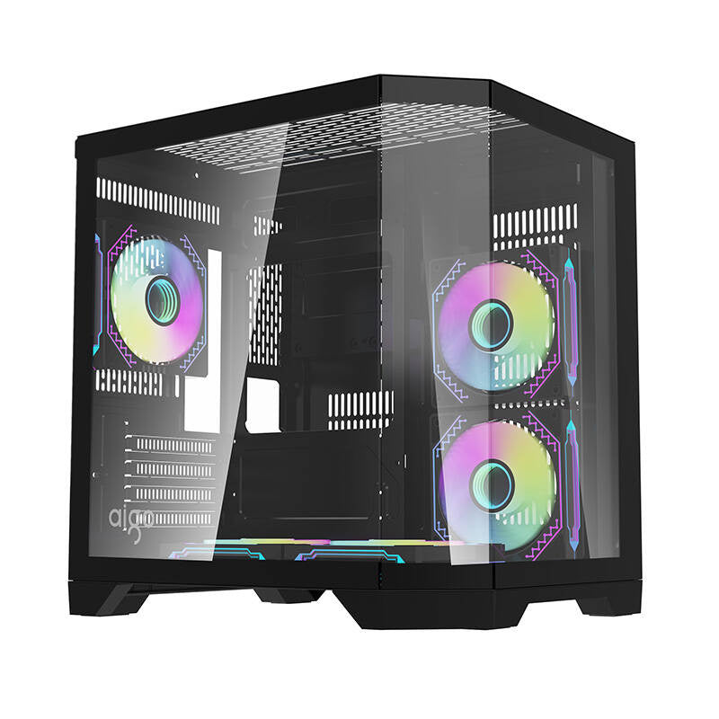 darkFlash - Boîtier PC FT350 mini tour + 5 ventilateurs ARGB (noir) - visuel 1