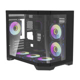 darkFlash - Boîtier PC FT418 mini tour + 6 ventilateurs ARGB (noir) : dessus