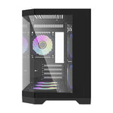 darkFlash - Boîtier PC FT418 mini tour + 6 ventilateurs ARGB (noir) : intérieur
