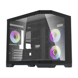 darkFlash - Boîtier PC FT418 mini tour + 6 ventilateurs ARGB (noir) : vue ensemble