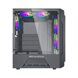 darkFlash - Boîtier PC LEO façade mesh (noir, sans ventilateurs) : arrière