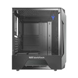 darkFlash - Boîtier PC LEO façade mesh (noir, sans ventilateurs) : connectique