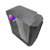 darkFlash - Boîtier PC LEO façade mesh (noir, sans ventilateurs) : dessus