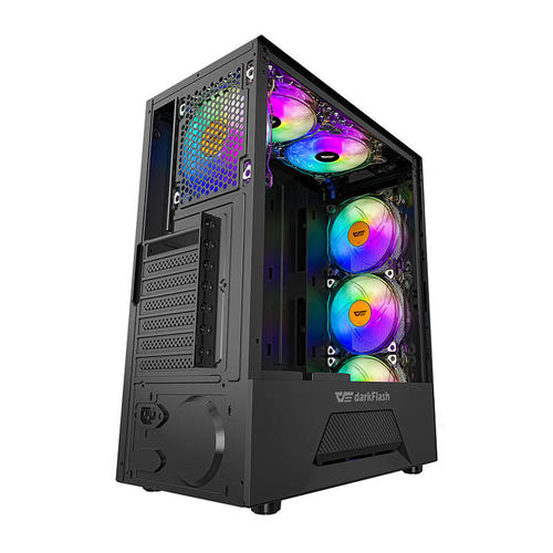 darkFlash - Boîtier PC LEO façade mesh (noir, sans ventilateurs)