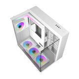 darkFlash - Boîtier PC TH285 + 4 ventilateurs (blanc) : connectique