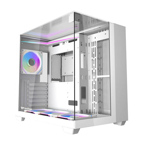 darkFlash - Boîtier PC TH285 + 4 ventilateurs (blanc) : vue ensemble