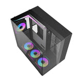 darkFlash - Boîtier PC TH285 + 4 ventilateurs (noir) : connectique