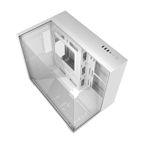 darkFlash - Boîtier PC TH285M triple vitrage (blanc, sans ventilateurs) : vue ensemble