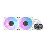 darkFlash DH240D v2 - watercooling AIO 240 mm blanc, écran magnétique orientable et ARGB : radiateur 240 mm tuyaux gaines