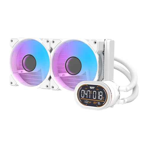 darkFlash DH240D v2 - watercooling AIO 240 mm blanc, écran magnétique orientable et ARGB