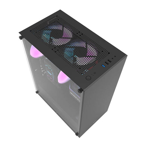 darkFlash DK100 - Boîtier PC moyenne tour ATX façade métal (noir) - visuel 1