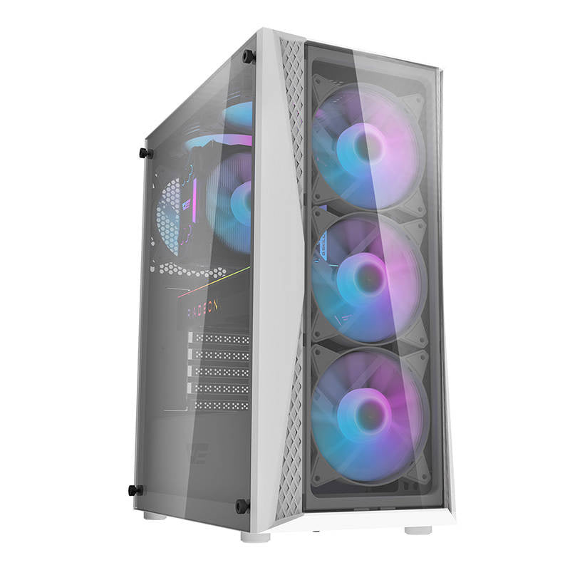 darkFlash DK352 Plus - Boîtier PC + 4 ventilateurs ARGB (noir et blanc) - visuel 1