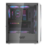 darkFlash DK352 Plus - Boîtier PC + 4 ventilateurs ARGB (noir et blanc) : intérieur e ATX 340 mm