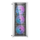 darkFlash DK352 Plus - Boîtier PC + 4 ventilateurs ARGB (noir et blanc) : verre trempé latéral