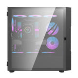 darkFlash DK431 Glass - Boîtier PC E-ATX + 4 ventilateurs ARGB (noir) (vue 2)