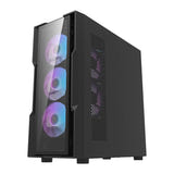 darkFlash DK431 Glass - Boîtier PC E-ATX + 4 ventilateurs ARGB (noir) (vue 4)